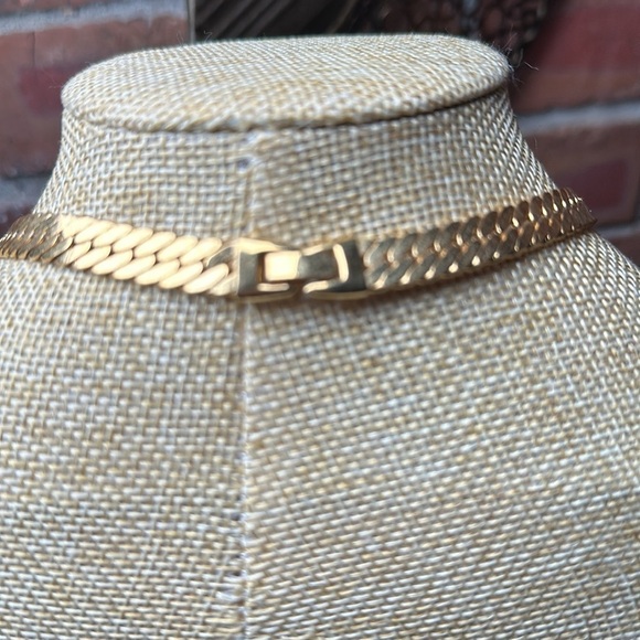 Signed Erwin Pearl Collar Necklace Snake Chain Rhinestones Vintage 4055 Y - Picture 3 of 9